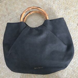 Black Bamboo-Handle Tote